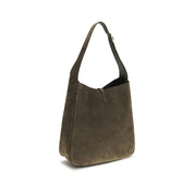 Saint Laurent Bicolor Calf Leather Suede Shoulder Bag
