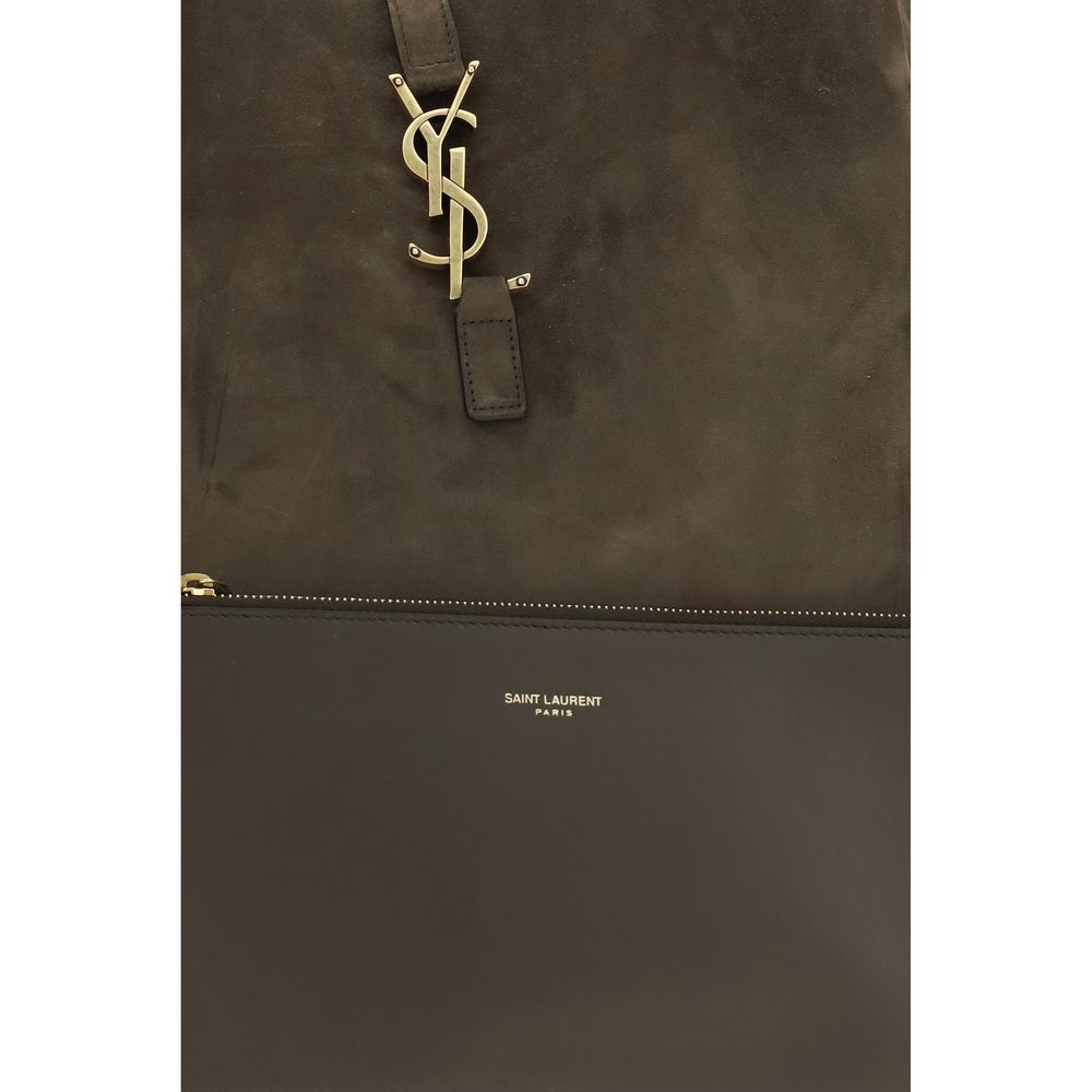 Saint Laurent Bicolor Calf Leather Suede Shoulder Bag