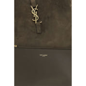 Saint Laurent Bicolor Calf Leather Suede Shoulder Bag