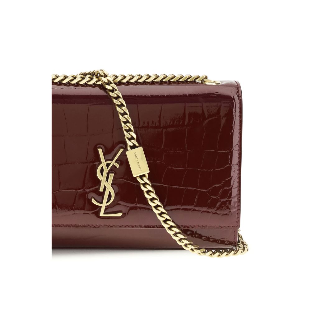 Saint Laurent Bordeaux Calf Leather Shoulder Bag