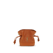Saint Laurent Orange Lambskin Clutch Bag