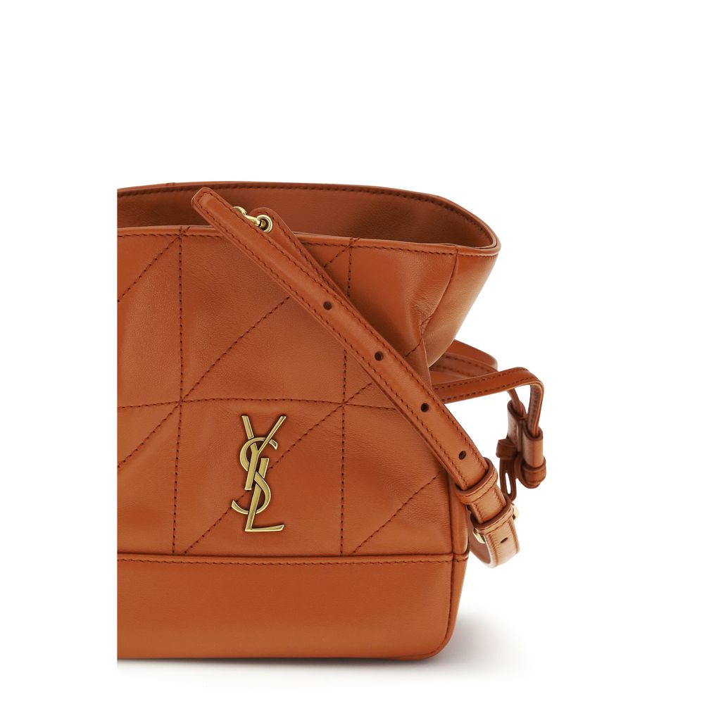 Saint Laurent Orange Lambskin Clutch Bag