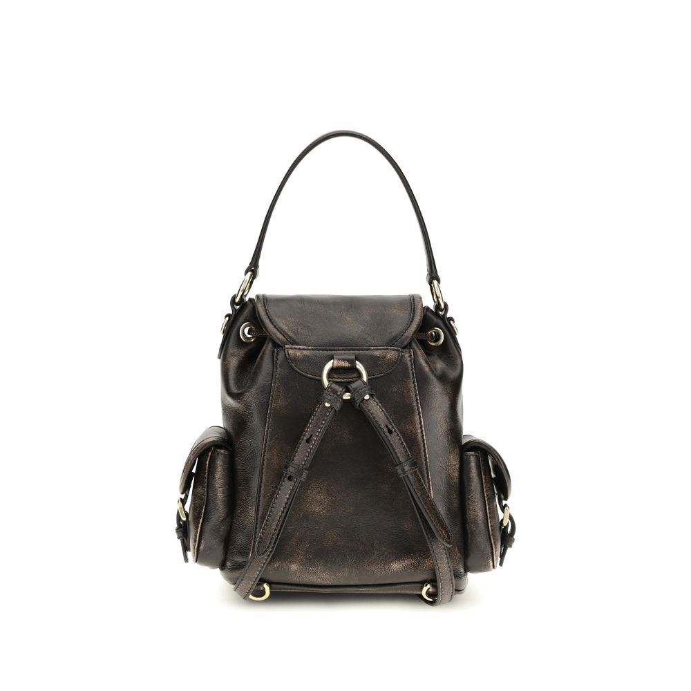 Miu Miu Brown Calf Leather Backpack