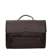 Piquadro Brown Leather Business and Laptop Bag