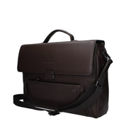 Piquadro Brown Leather Business and Laptop Bag