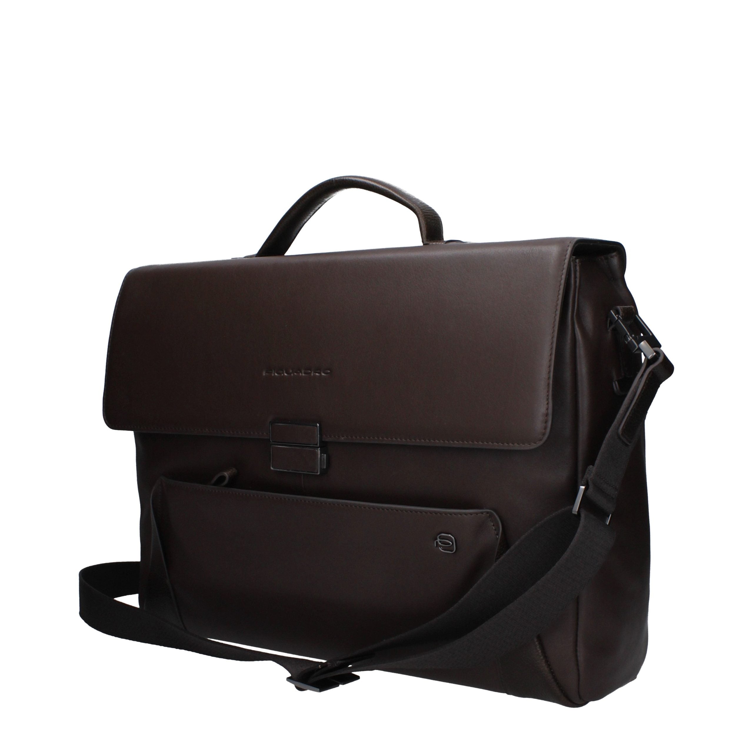 Piquadro Brown Leather Business and Laptop Bag