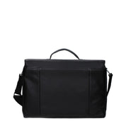 Piquadro Black Leather Business and Laptop Bag