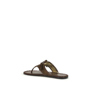 Prada Brown Suede Thong Sandals