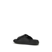 Y-3 Black Calf Leather Slide Sandals