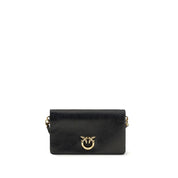 PINKO Black Calf Leather Shoulder Bag