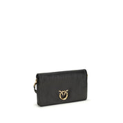 PINKO Black Calf Leather Shoulder Bag