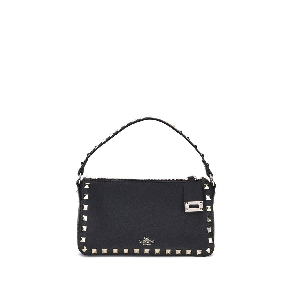 Valentino Garavani Black Calf Leather Shoulder Bag