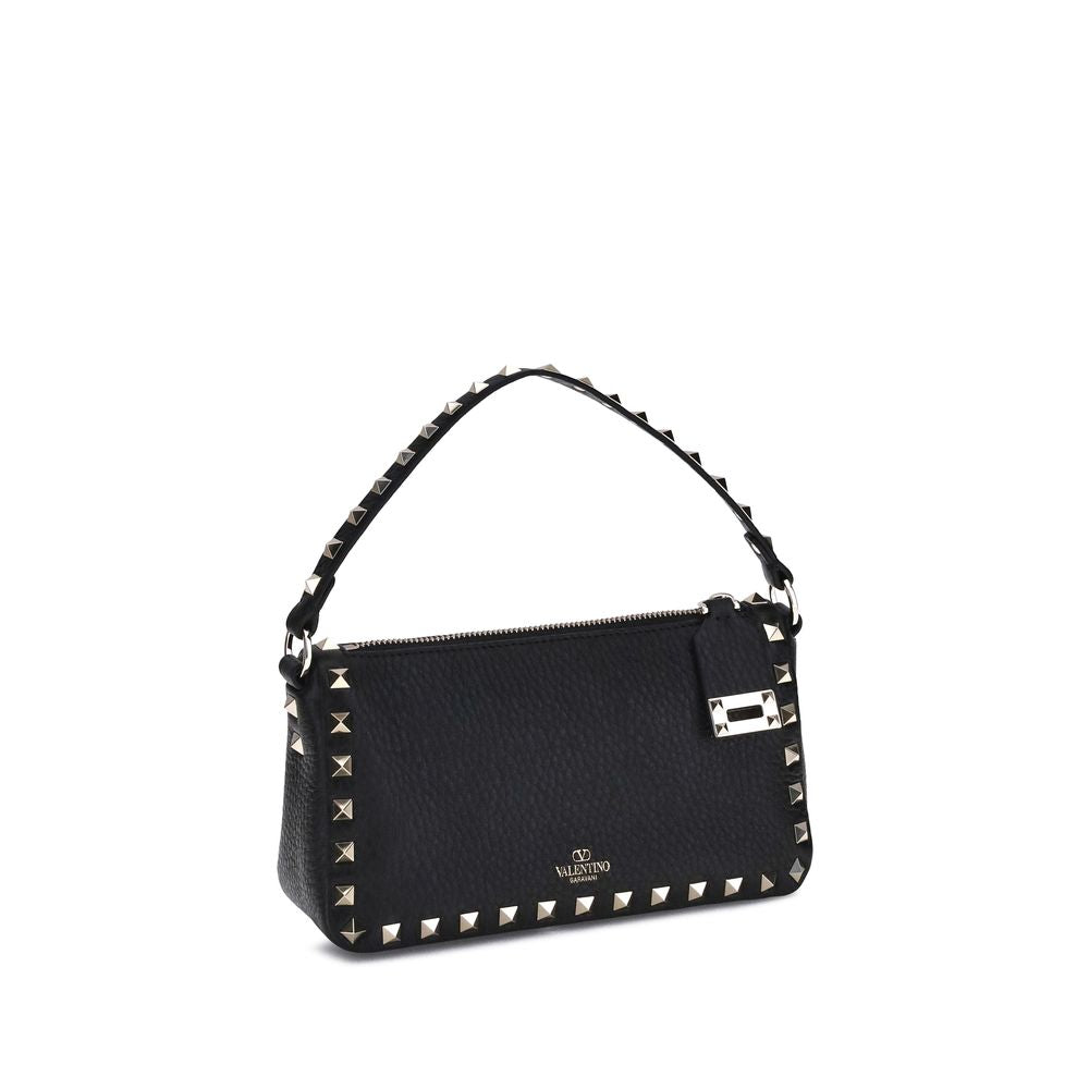 Valentino Garavani Black Calf Leather Shoulder Bag