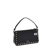 Valentino Garavani Black Calf Leather Shoulder Bag