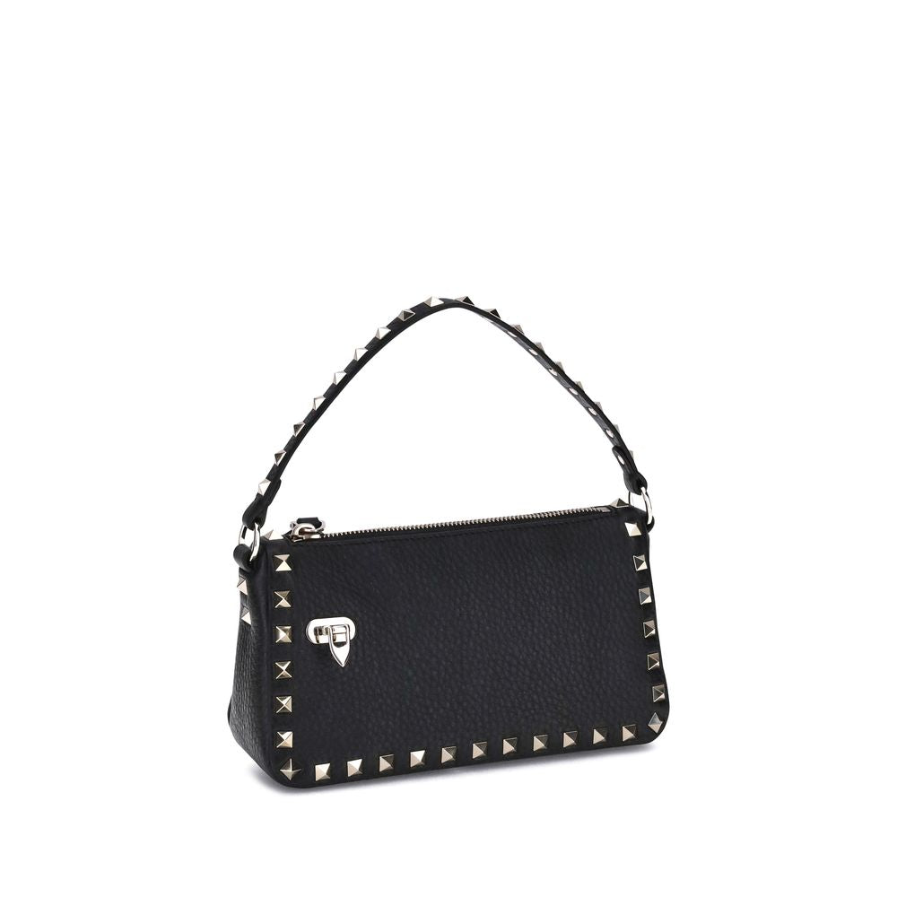 Valentino Garavani Black Calf Leather Shoulder Bag