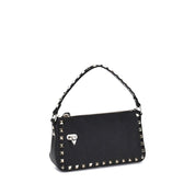 Valentino Garavani Black Calf Leather Shoulder Bag