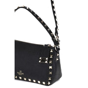 Valentino Garavani Black Calf Leather Shoulder Bag
