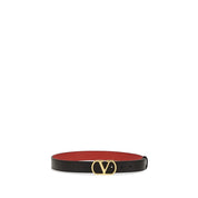 Valentino Garavani Black Calf Leather Regular Belt