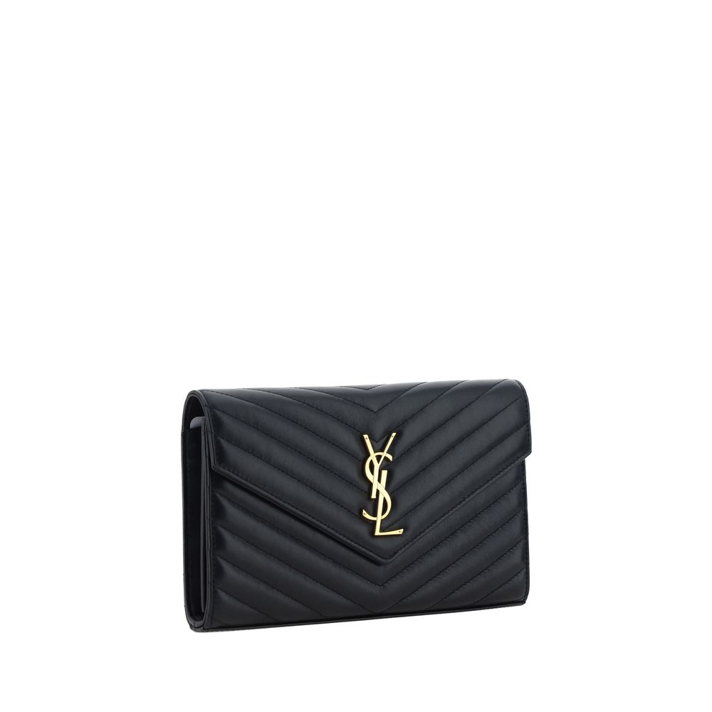 Saint Laurent Black Lamb Leather Shoulder Bag