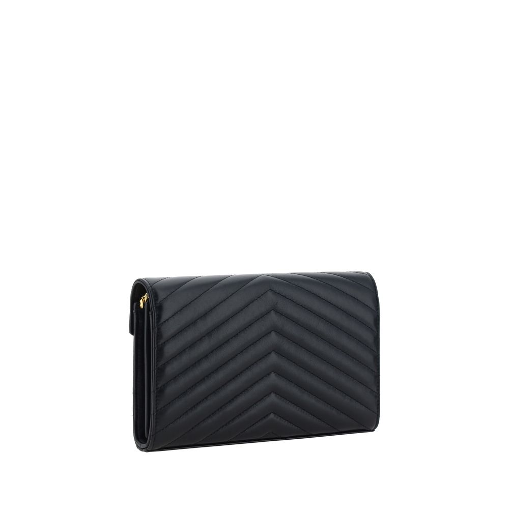 Saint Laurent Black Lamb Leather Shoulder Bag