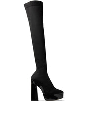 Jimmy Choo Black Fabric Over The Knee Boots