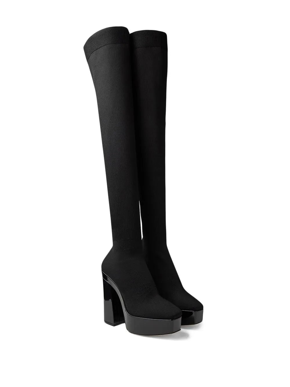 Jimmy Choo Black Fabric Over The Knee Boots