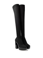 Jimmy Choo Black Fabric Over The Knee Boots