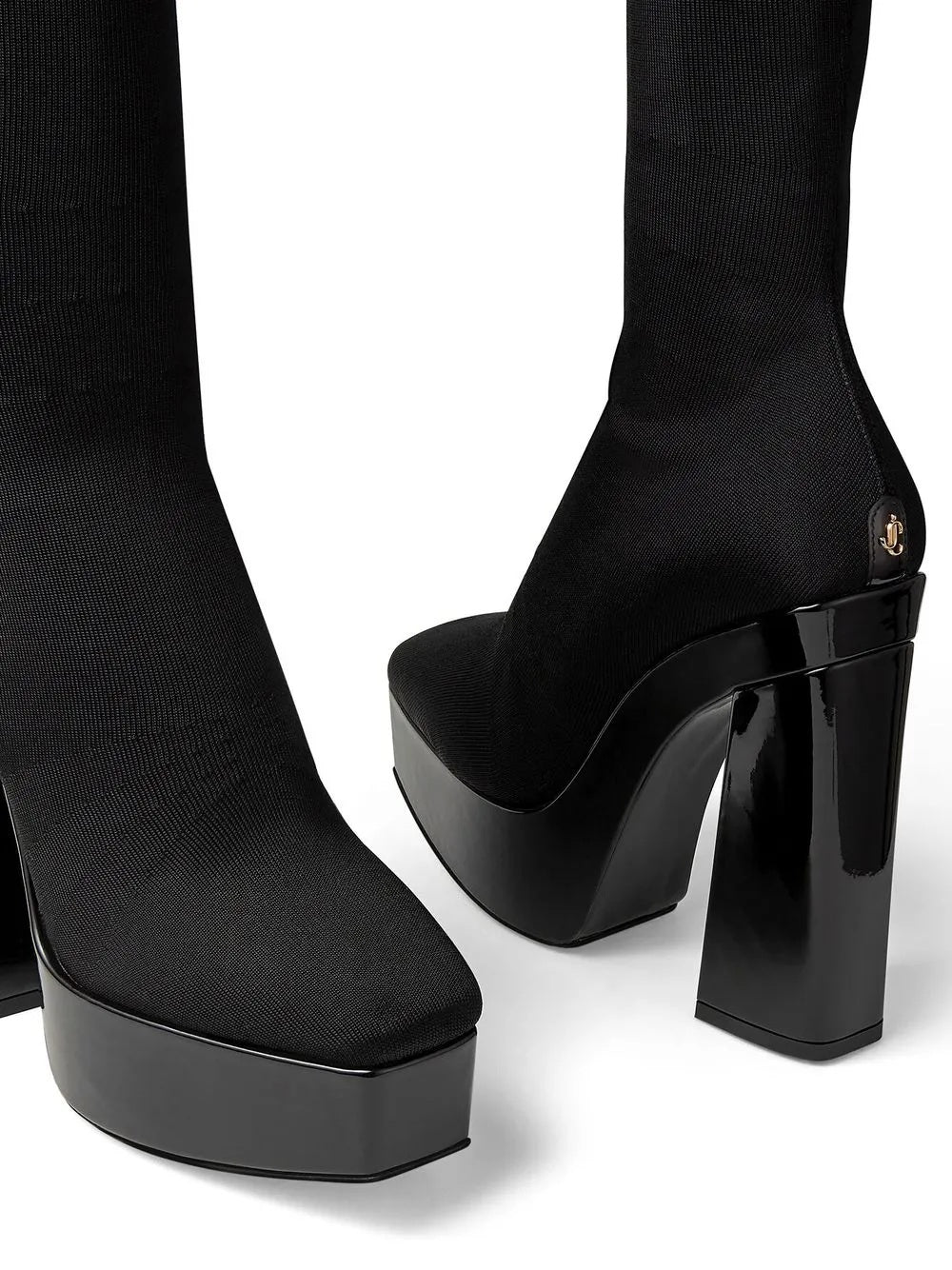 Jimmy Choo Black Fabric Over The Knee Boots