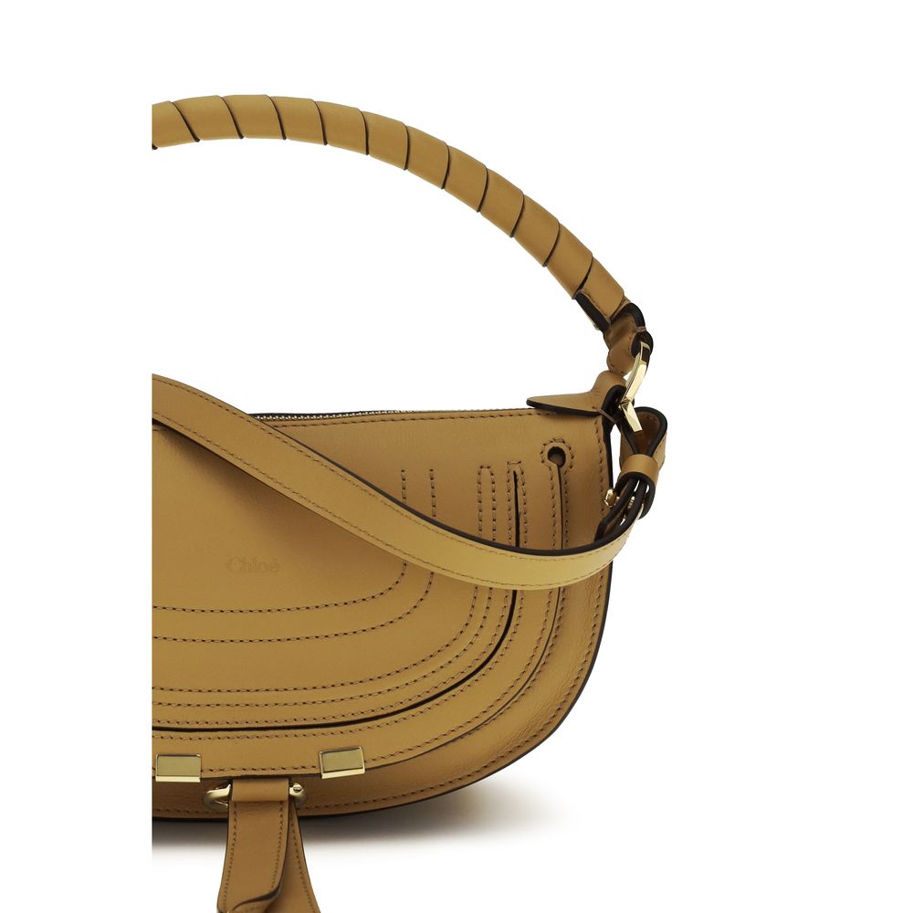 Chloé Brown Calf Leather Marcie Mini Shoulder Bag