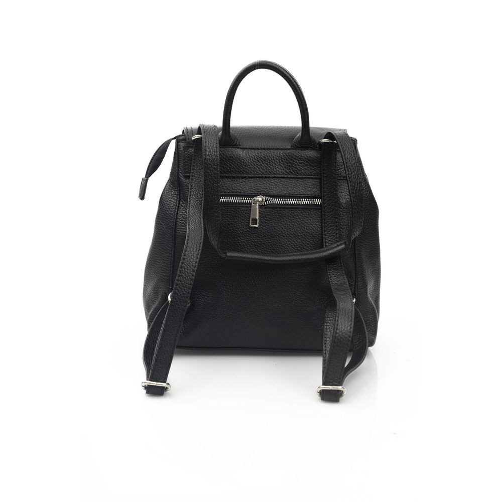 Baldinini Trend Black Cowhide Convertible Backpack