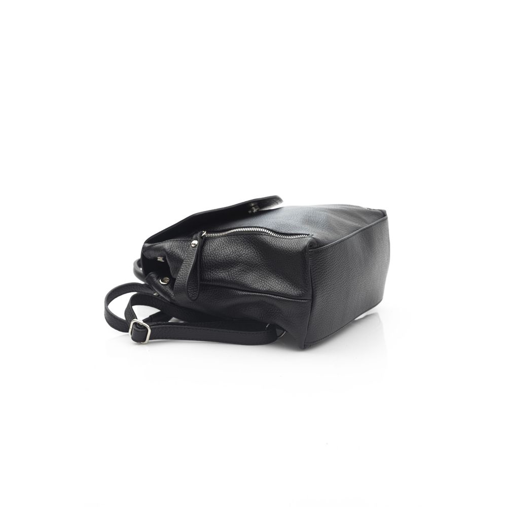 Baldinini Trend Black Cowhide Convertible Backpack