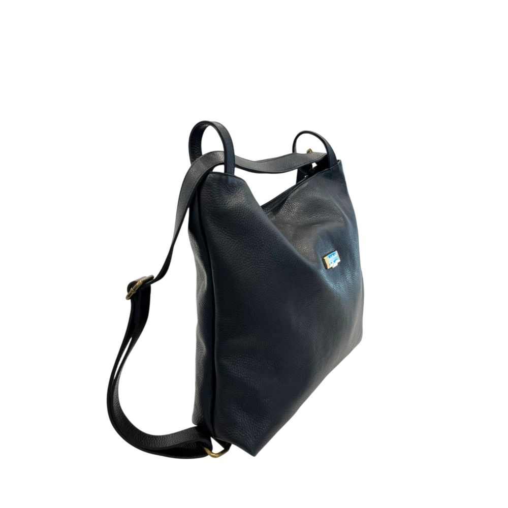 Baldinini Trend Black Cowhide Convertible Backpack