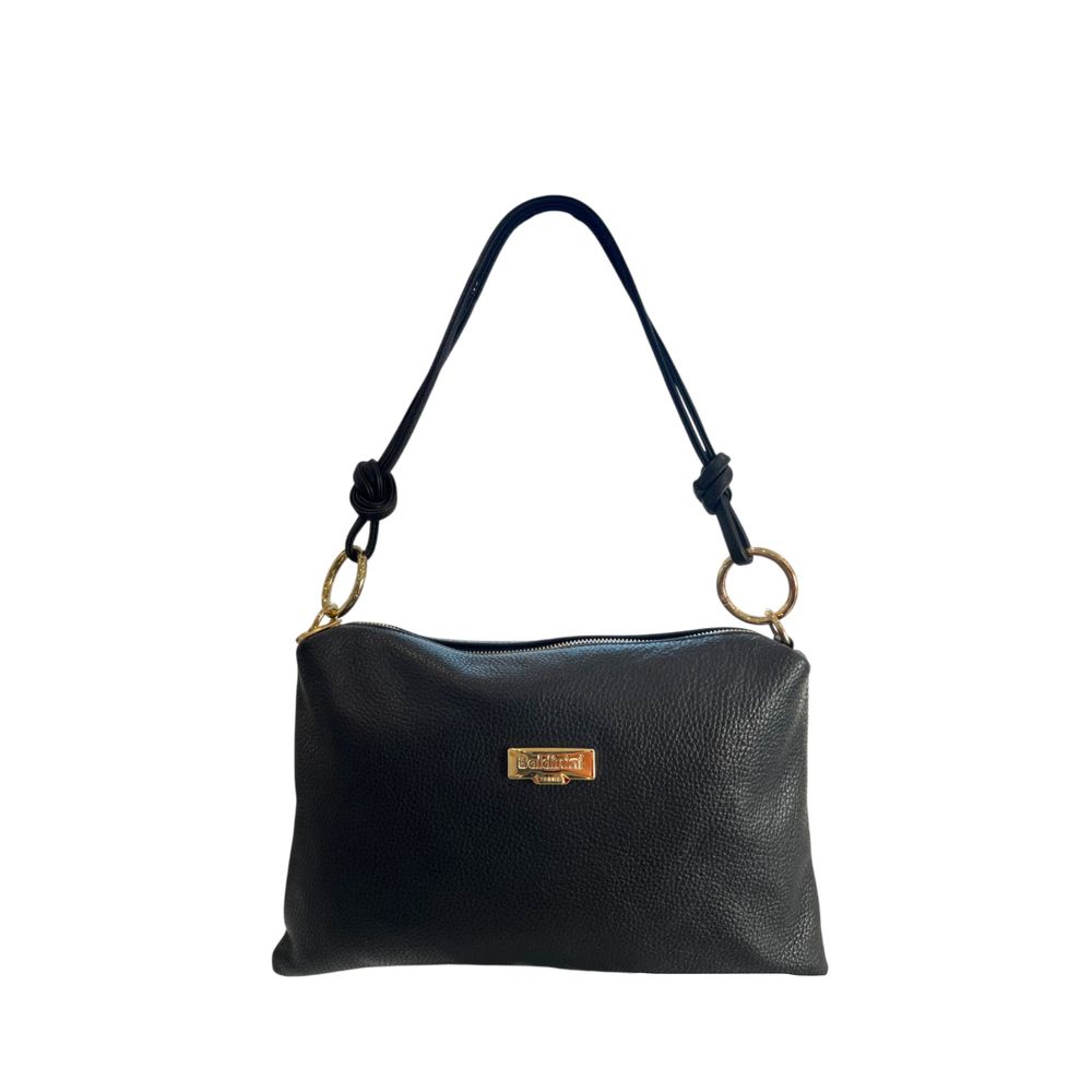 Baldinini Trend Black Leather Shoulder Bag