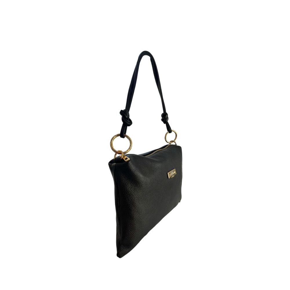 Baldinini Trend Black Leather Shoulder Bag