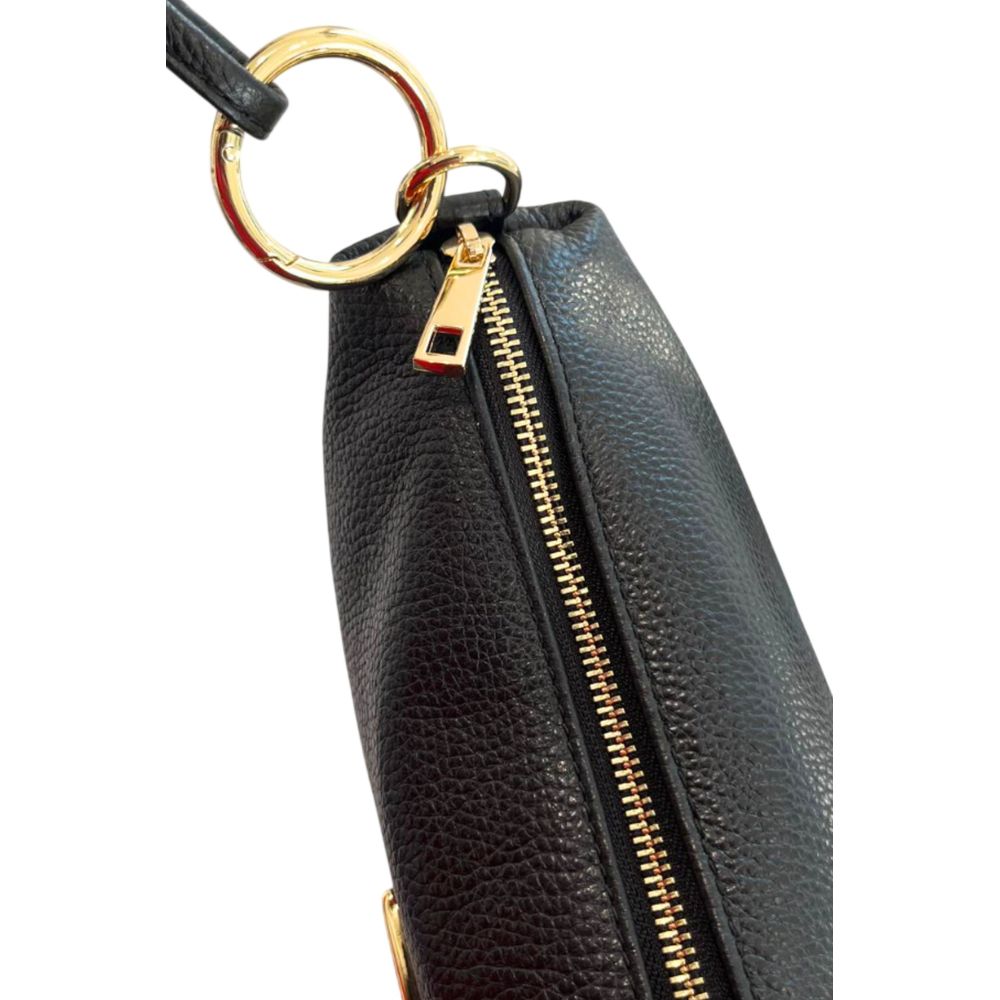 Baldinini Trend Black Leather Shoulder Bag