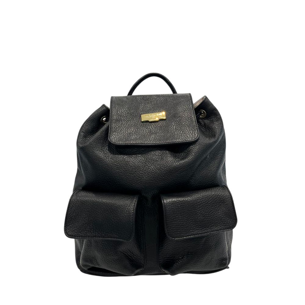Baldinini Trend Black Leather Backpack