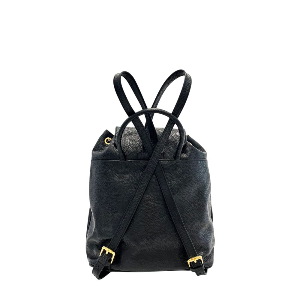 Baldinini Trend Black Leather Backpack