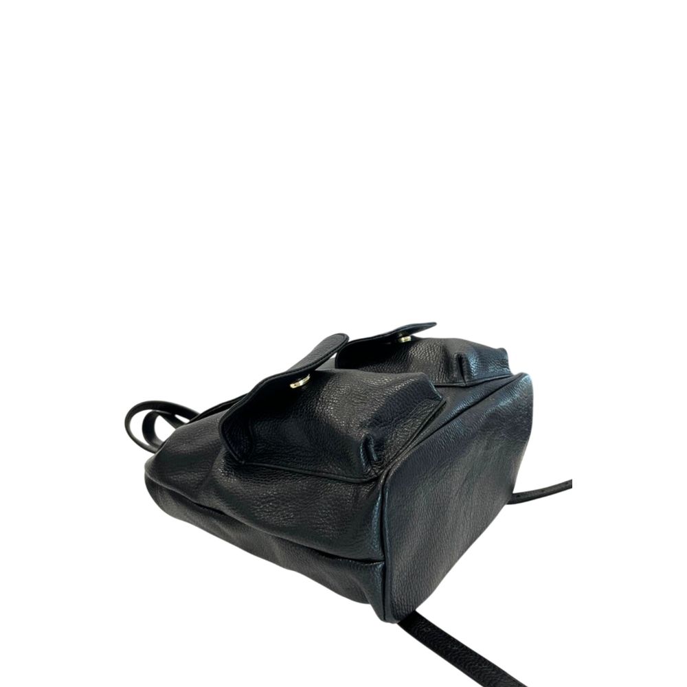 Baldinini Trend Black Leather Backpack