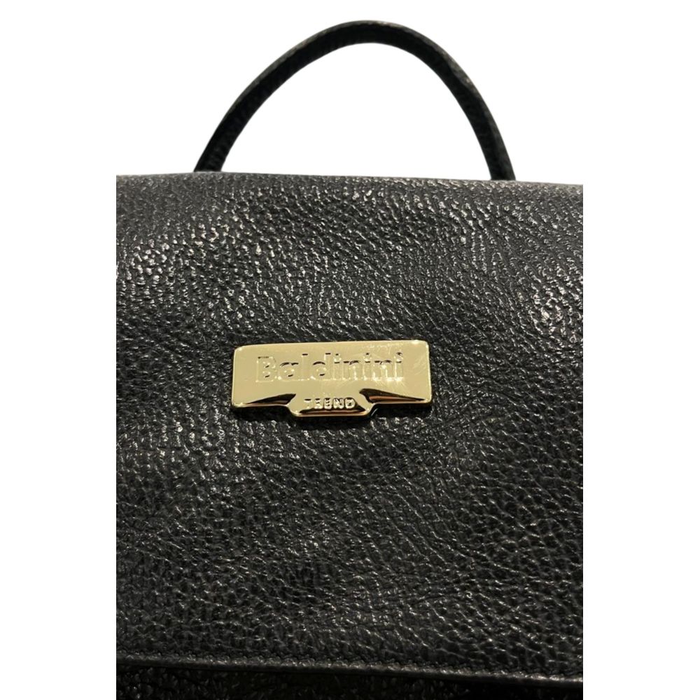 Baldinini Trend Black Leather Backpack
