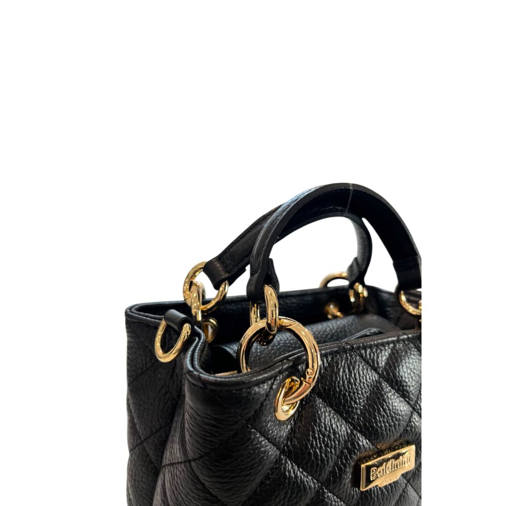 Baldinini Trend Black Leather Mini Handbag