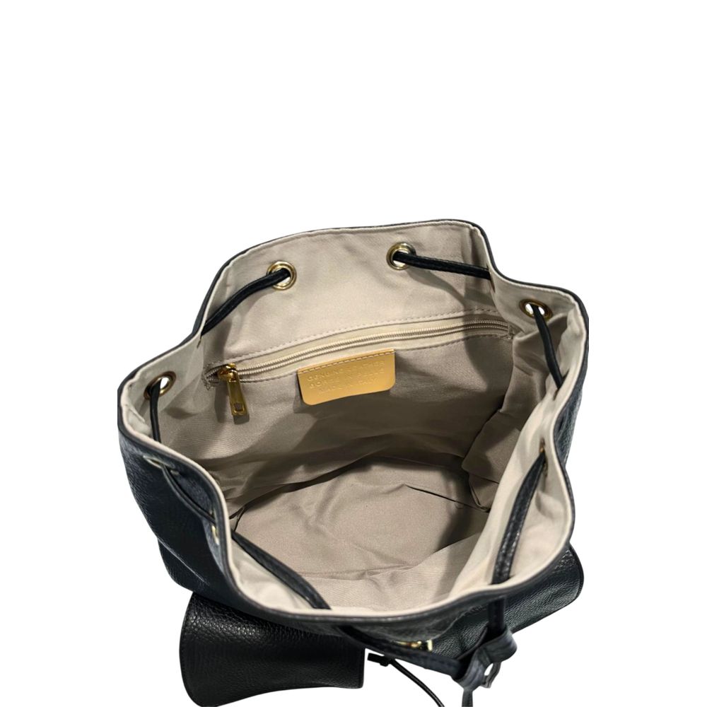 Baldinini Trend Black Leather Backpack