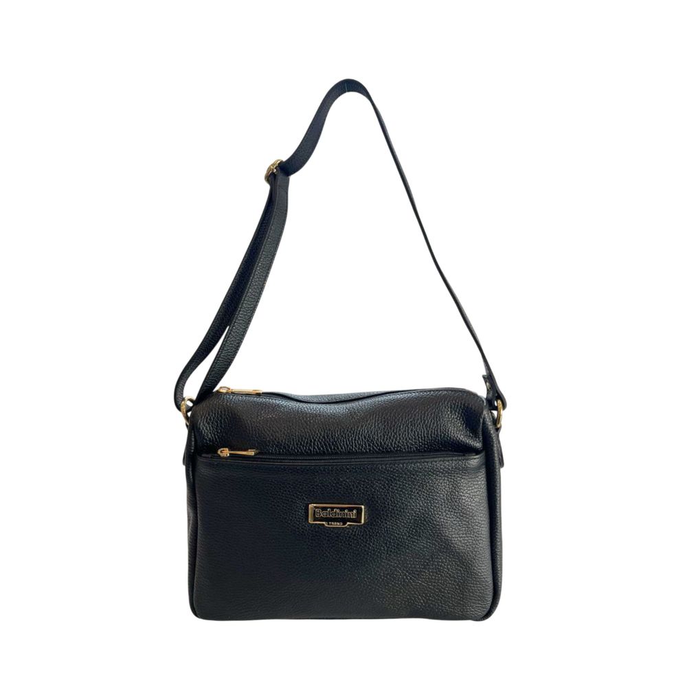 Baldinini Trend Black Leather Crossbody Bag