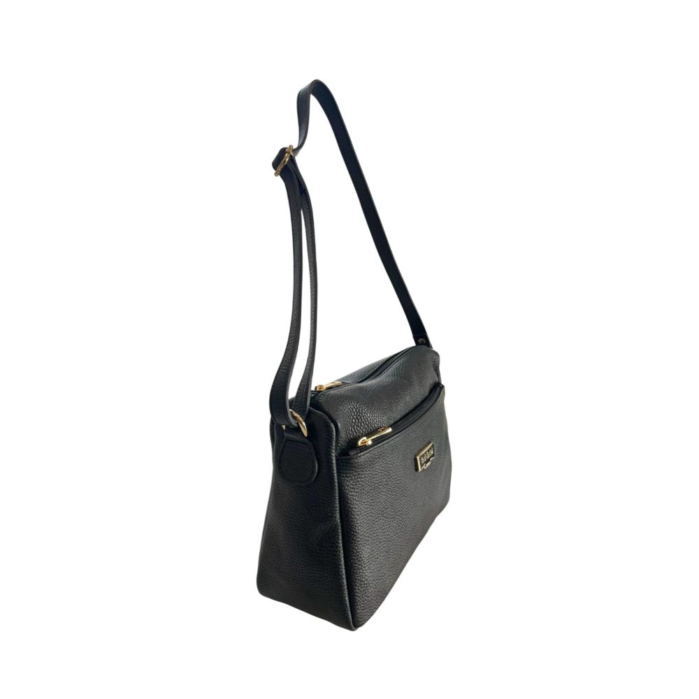 Baldinini Trend Black Leather Crossbody Bag