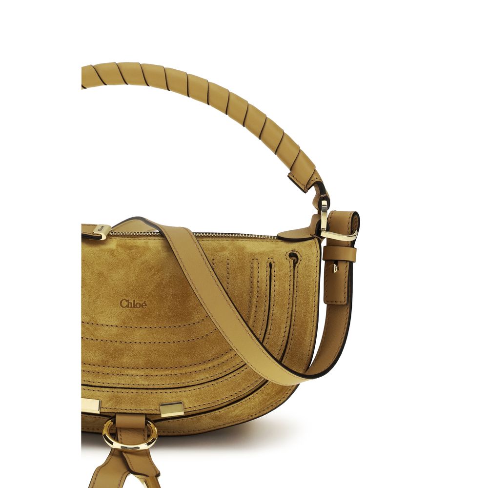 Chloé Brown Calf Leather Marcie Mini Shoulder Bag