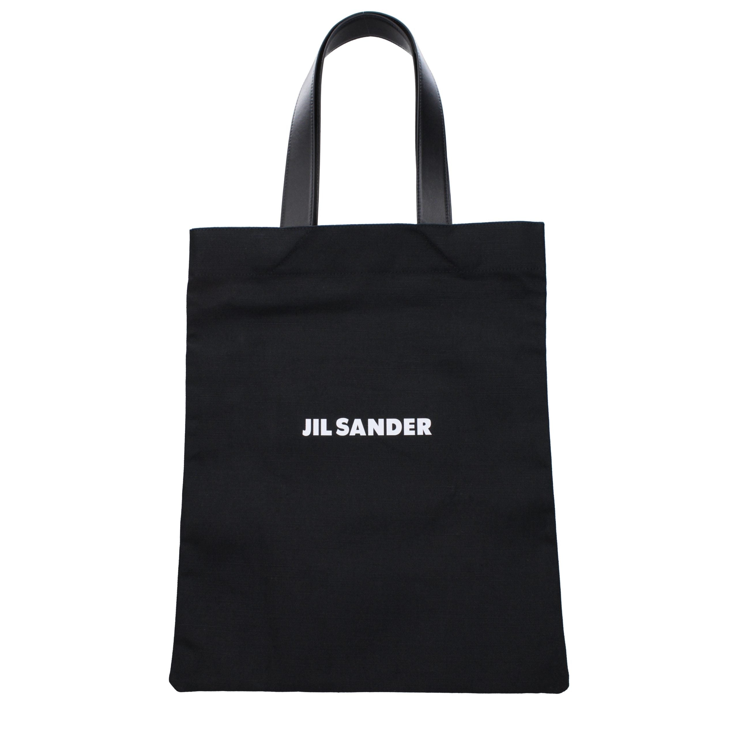 Jil Sander Black Linen Shoulder Bag