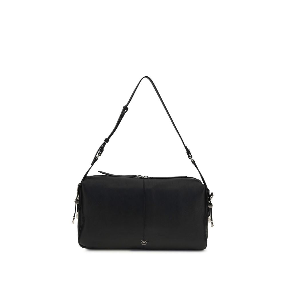 PINKO Black Calf Leather Shoulder Bag