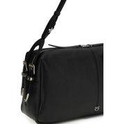 PINKO Black Calf Leather Shoulder Bag
