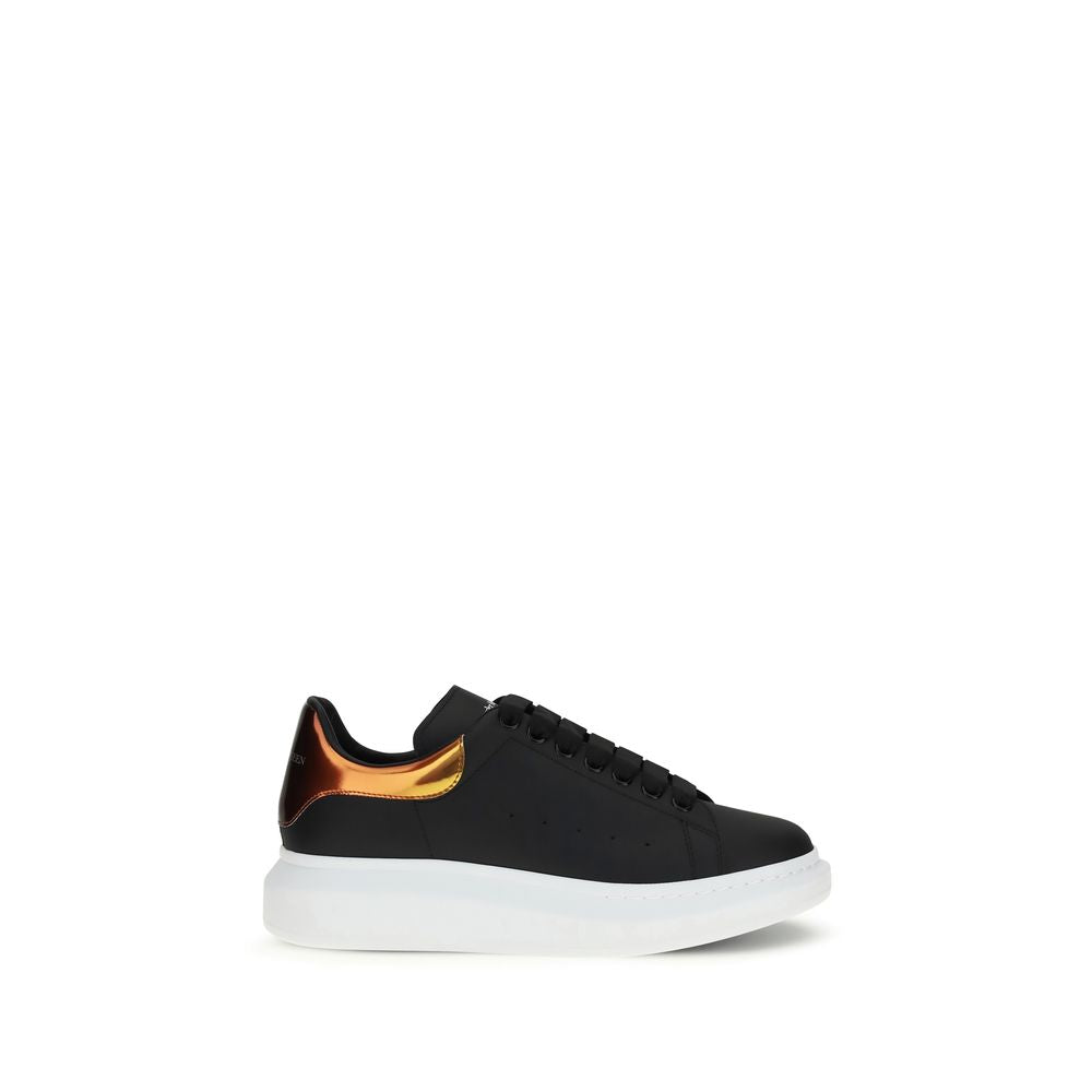 Alexander McQueen Black Calf Leather Platform Sneakers