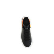 Alexander McQueen Black Calf Leather Platform Sneakers