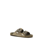 Burberry Beige Suede Flat Sandals